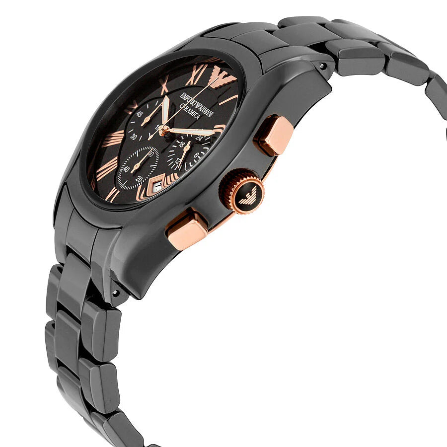 Emporio Armani AR1410 Chronograph Quartz Black Ceramic Chain Men’s Watch