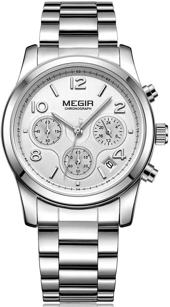 Megir MS2057L-7 Chronograph Quartz Silver Stainless Steel chain Women’s watch