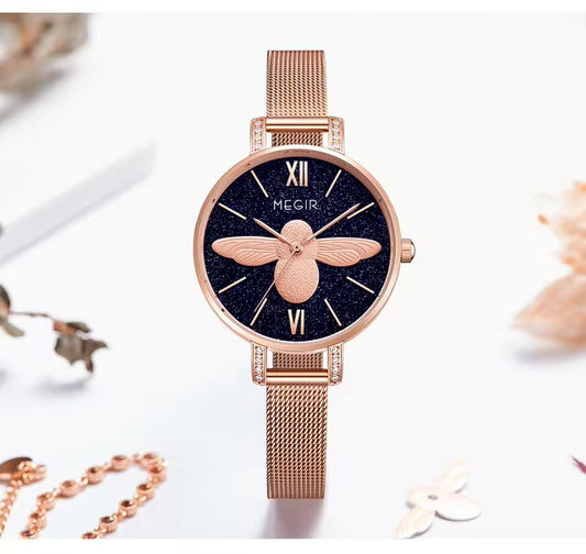 Megir M-7009 Quartz Rosegold Stainless Steel Chain Women’s watch