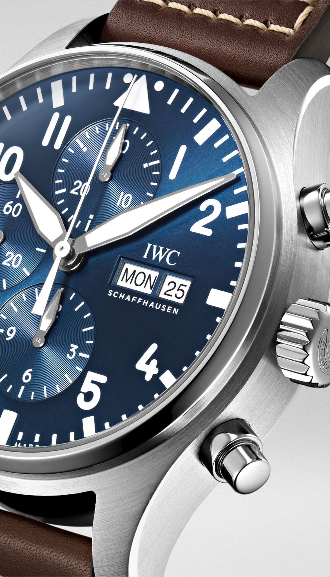 IWC Pilot’s "Le Petit Prince" Edition Chronograph Blue Dial Automatic Genuine Leather Strap Men's Watch