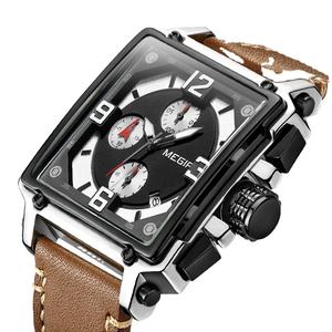 Megir M-2061 Quartz Chronograph Chocolate Brown Genuine Leather Strap Men’s watch