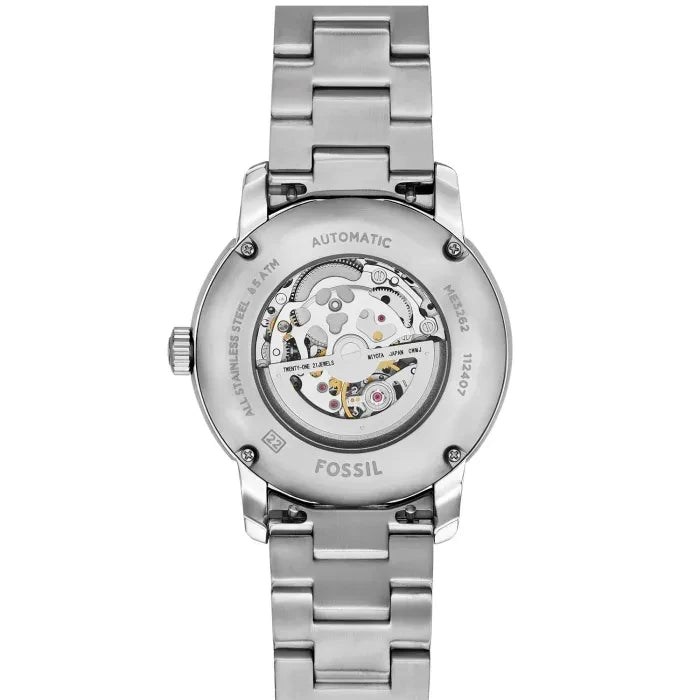 Fossil Heritage ME3262 Automatic Skeleton Green Dial Stainless Steel Chain Men’s Watch