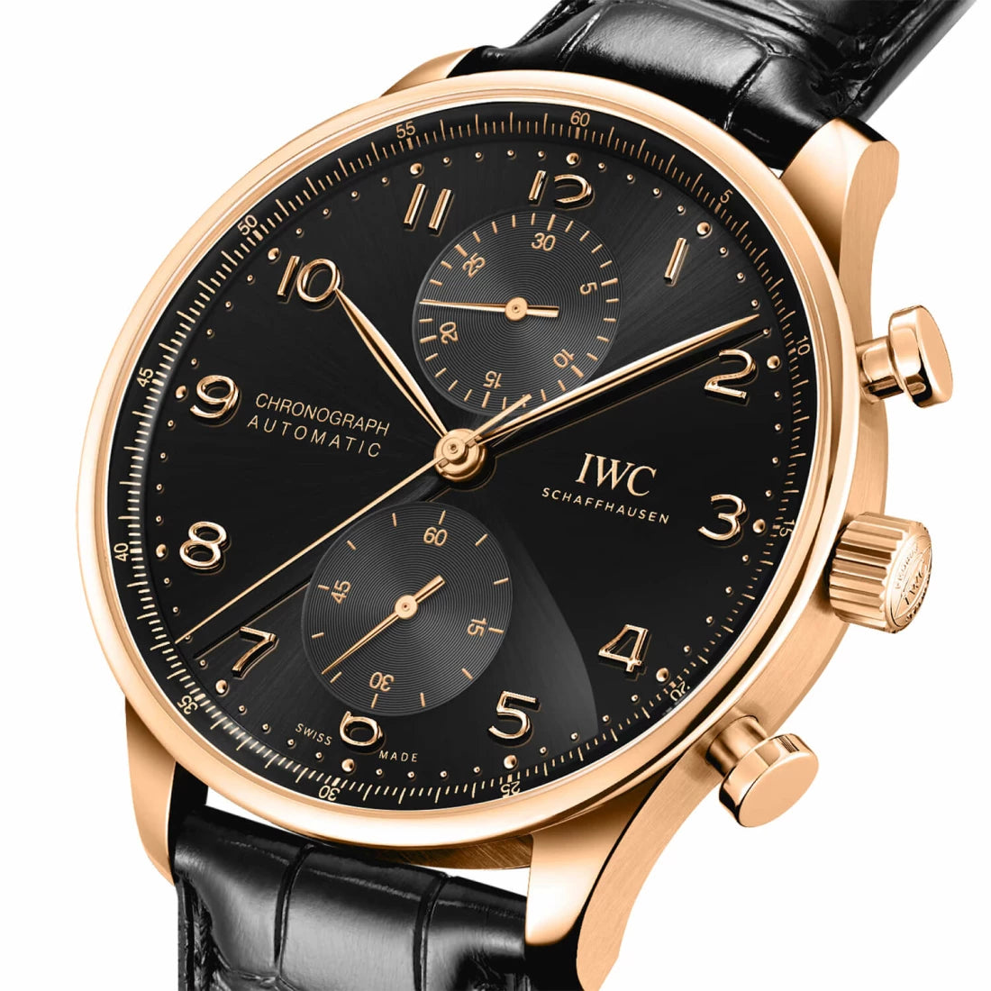 IWC "Portugieser" Chronograph Automatic Genuine Leather Strap Euro Grade Men’s Watch
