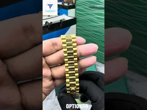 Rolex Day-Date Diamond-Paved Dial Automatic Stainless Steel Gold President Chain Men’s Watch