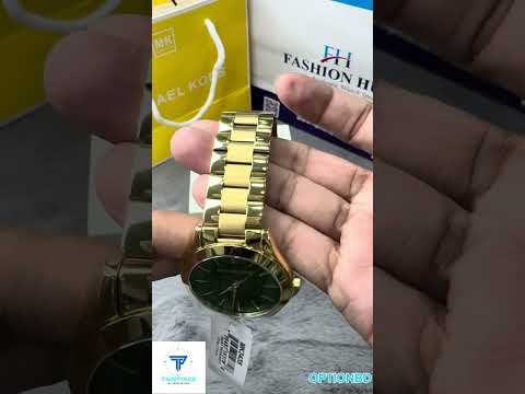 Michael Kors Slim Runway MK3435 Green Dial Quartz Golden Tone Stainless Steel Women’s Watch