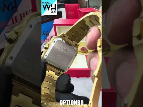 Cartier Santos Golden Automatic Stainless Steel Chain Men’s Watch