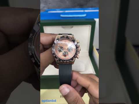 Rolex Daytona Rose Gold Case Black Dial Automatic Silicone Strap Men’s Watch