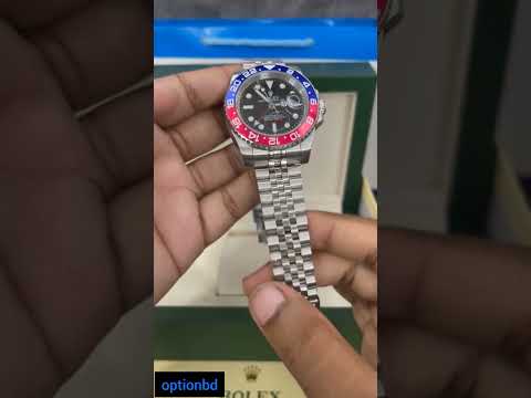 Rolex GMT Master II Pepsi Edition Automatic Black Dial Stainless Steel Chain Men’s Watch