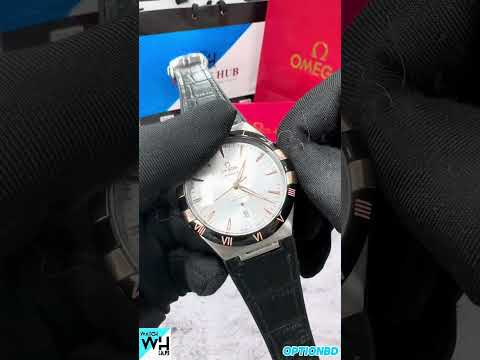 Omega Constellation Dualtone Automatic Stainless Steel Leather Strap Men's Watch