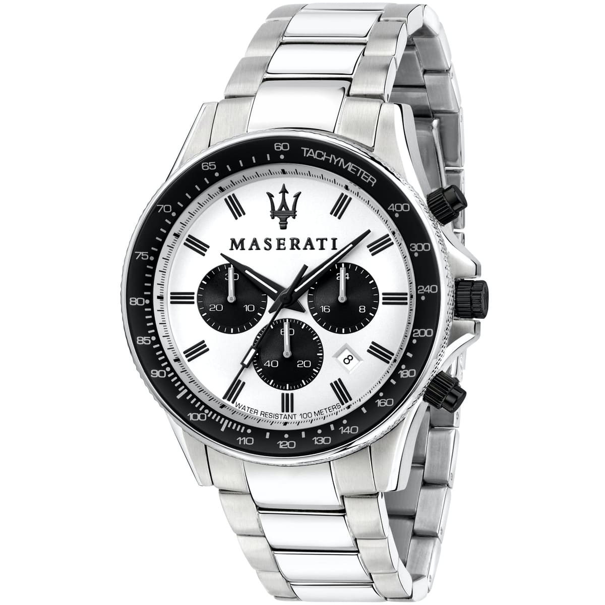 Maserati Sfida R8873640003 Chronograph Quartz White Dial Stainless Steel Chain Men’s Watch