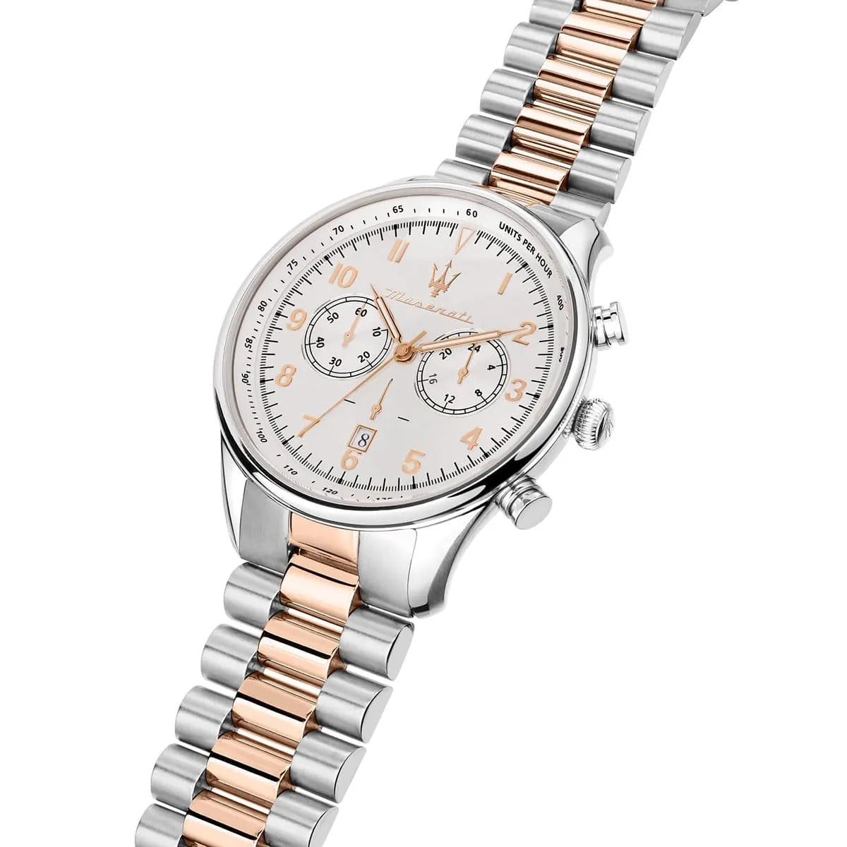 Maserati Tradizione R8873646002 Chronograph Quartz White Dial Two-Tone Stainless Steel Chain Men’s Watch