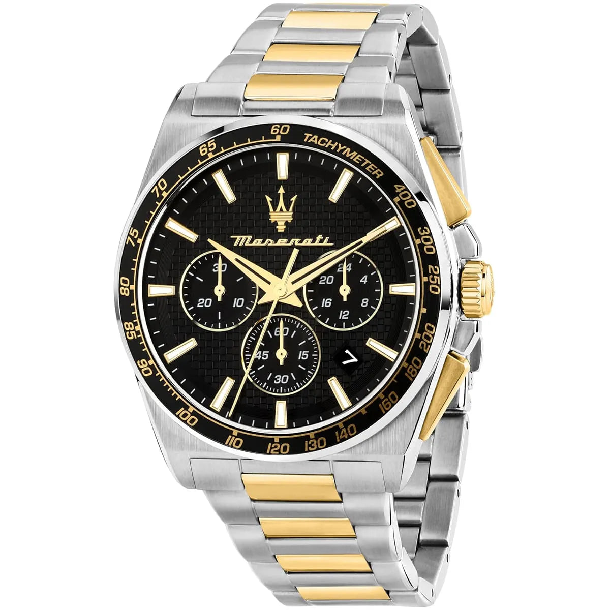 Maserati Velocita R8873652003 Chronograph Quartz Black Dial Two-Tone Stainless Steel Chain Men’s Watch