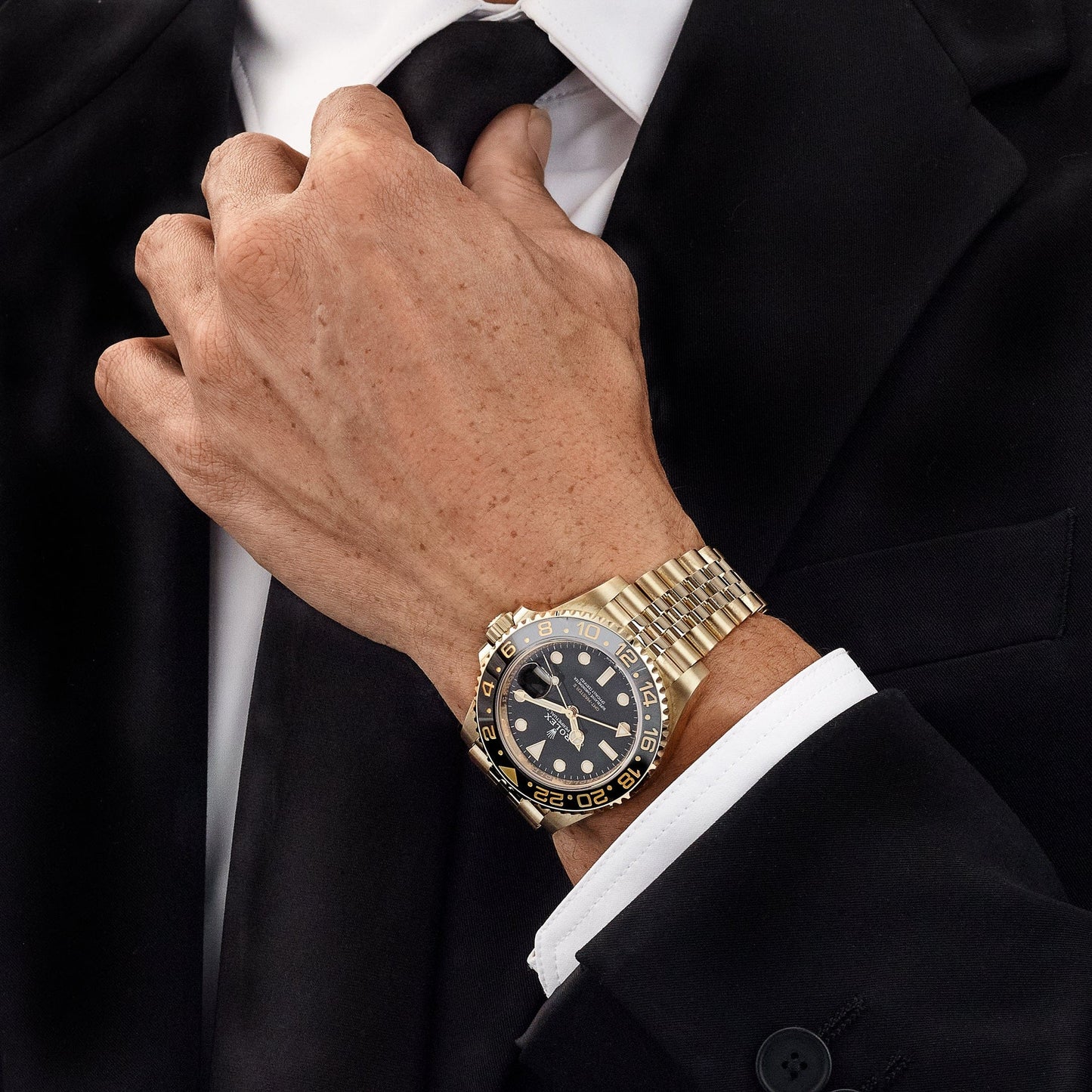 Rolex GMT Master II Automatic Full Golden with Black Dial Stainless Steel Jubilee Bracelet Men’s Watch