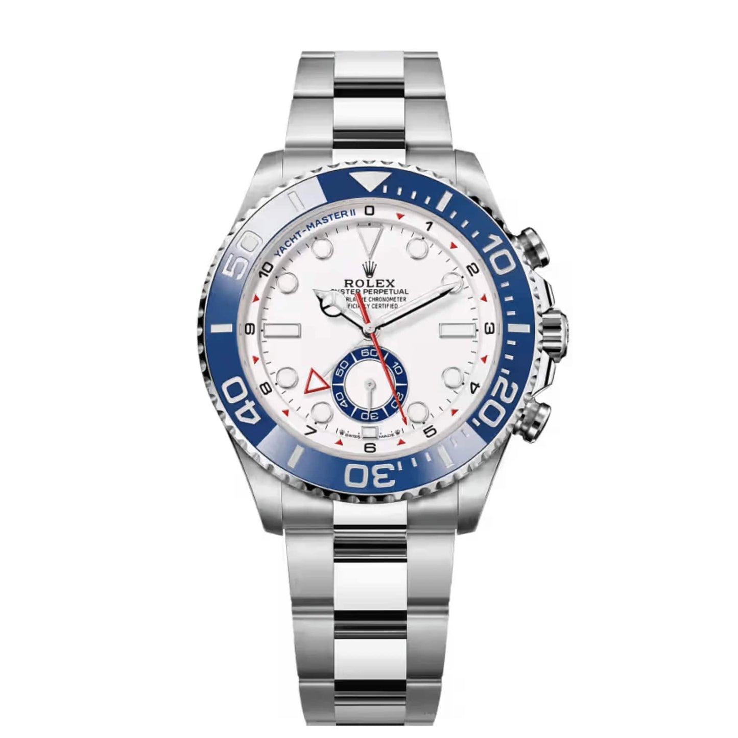 Rolex Yacht-Master II Automatic Silver Tone With White Dial Stainless Steel Chain Men’s Watch