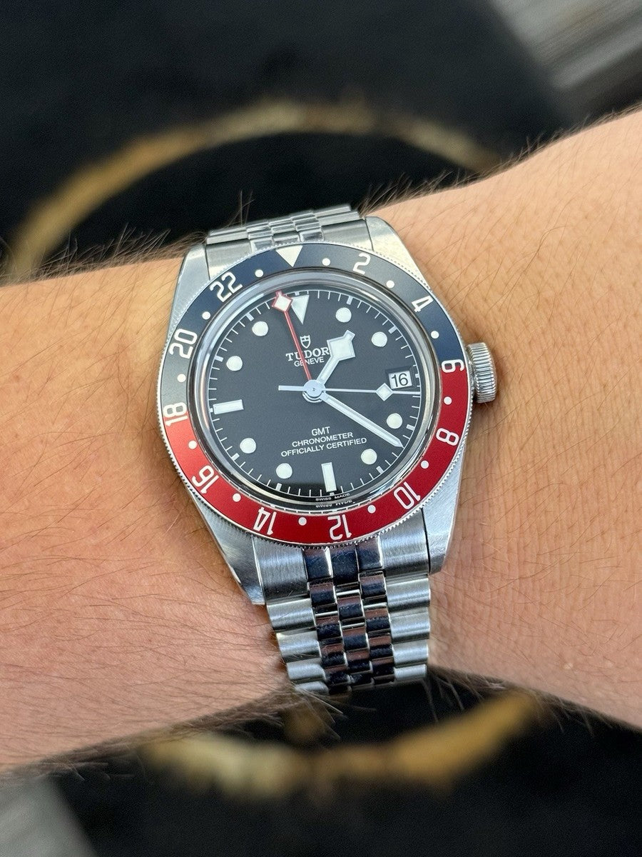 Tudor Black Bay Pepsi 41mm GMT Jubilee Stainless Steel Euro Grade Men's Watch