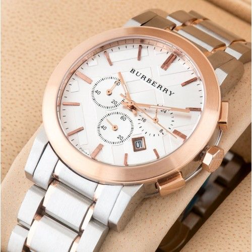 Burberry BU9351 White Dial Chronograph Quartz Stainless Steel Chain Men’s Watch