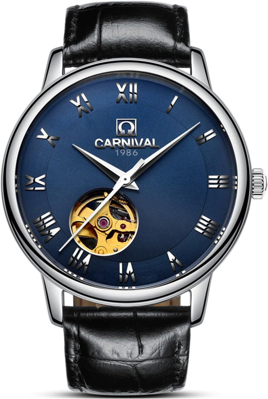 Carnival 508g Automatic Stainless Steel Dial & Genuine Leather Strap Men’s Watch