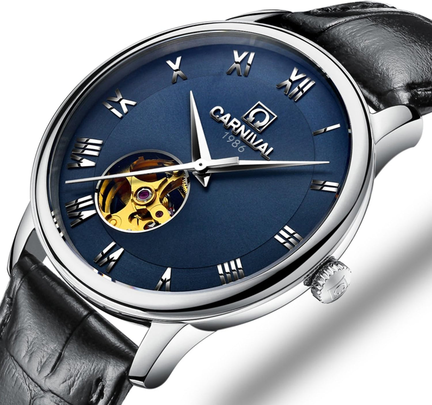 Carnival 508g Automatic Stainless Steel Dial & Genuine Leather Strap Men’s Watch