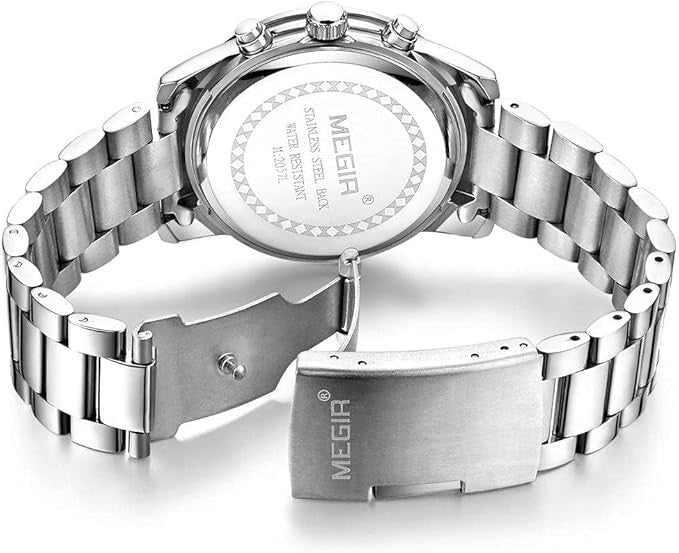 Megir MS2057L-7 Chronograph Quartz Silver Stainless Steel chain Women’s watch