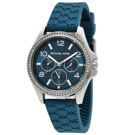 Michael Kors Mini Pilot MKO1004 Blue Dial Quartz Stainless Steel & Silicone Strap Ladies Watch