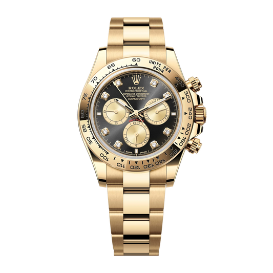 Rolex Daytona Oyster Perpetual Full Golden Black Dial Automatic Stainless Steel Chain Men’s Watch