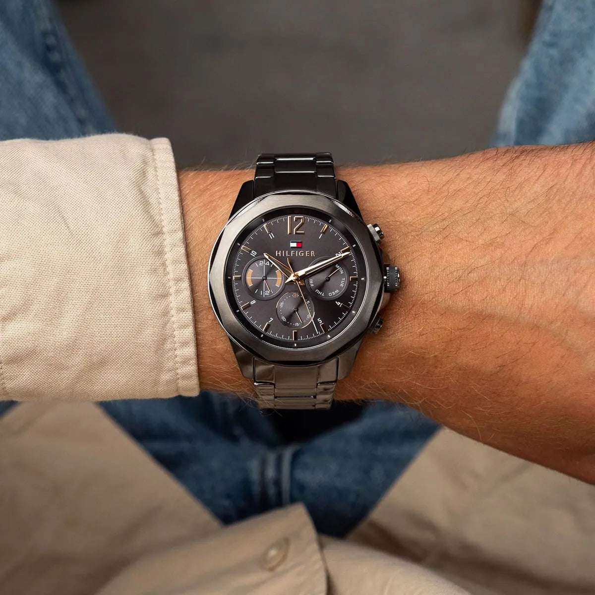 Tommy Hilfiger Horloge Heren TH1792061 Chronograph Quartz Stainless Steel Chain Men’s Watch