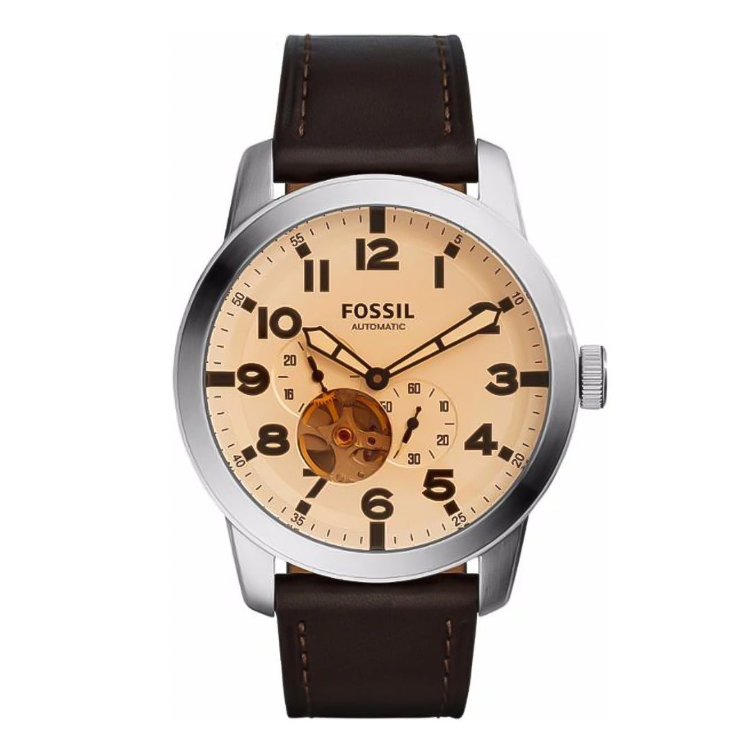 Fossil Pilot 54 ME3119 Automatic Genuine Leather Strap Men’s Watch