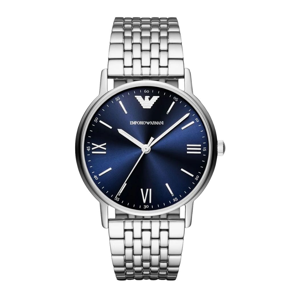 Emporio Armani Kappa AR80010 Quartz Blue Dial Stainless Steel Chain Men’s Watch
