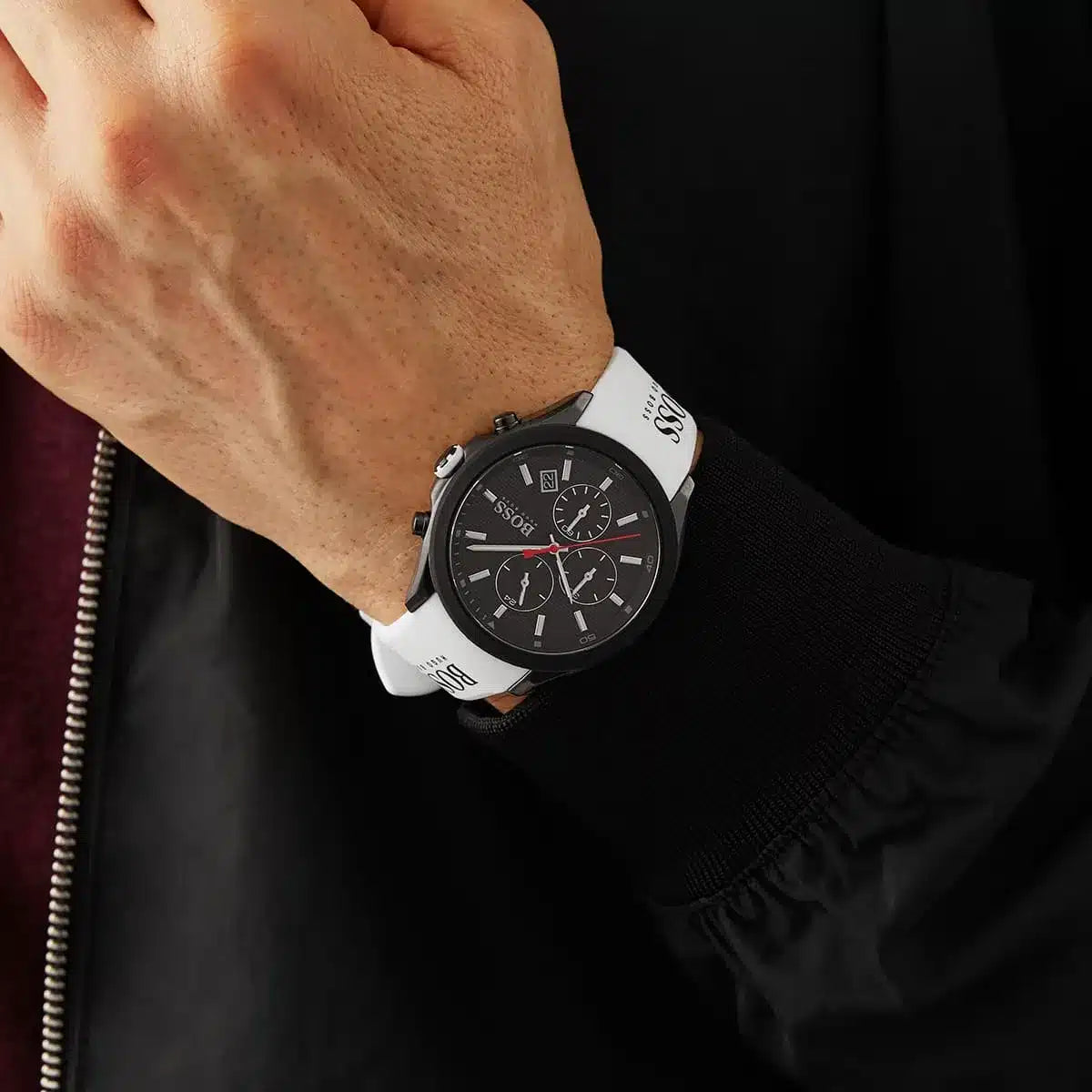 Hugo Boss HB1513718 Chronograph Quartz Silicon Belt Men’s Watch