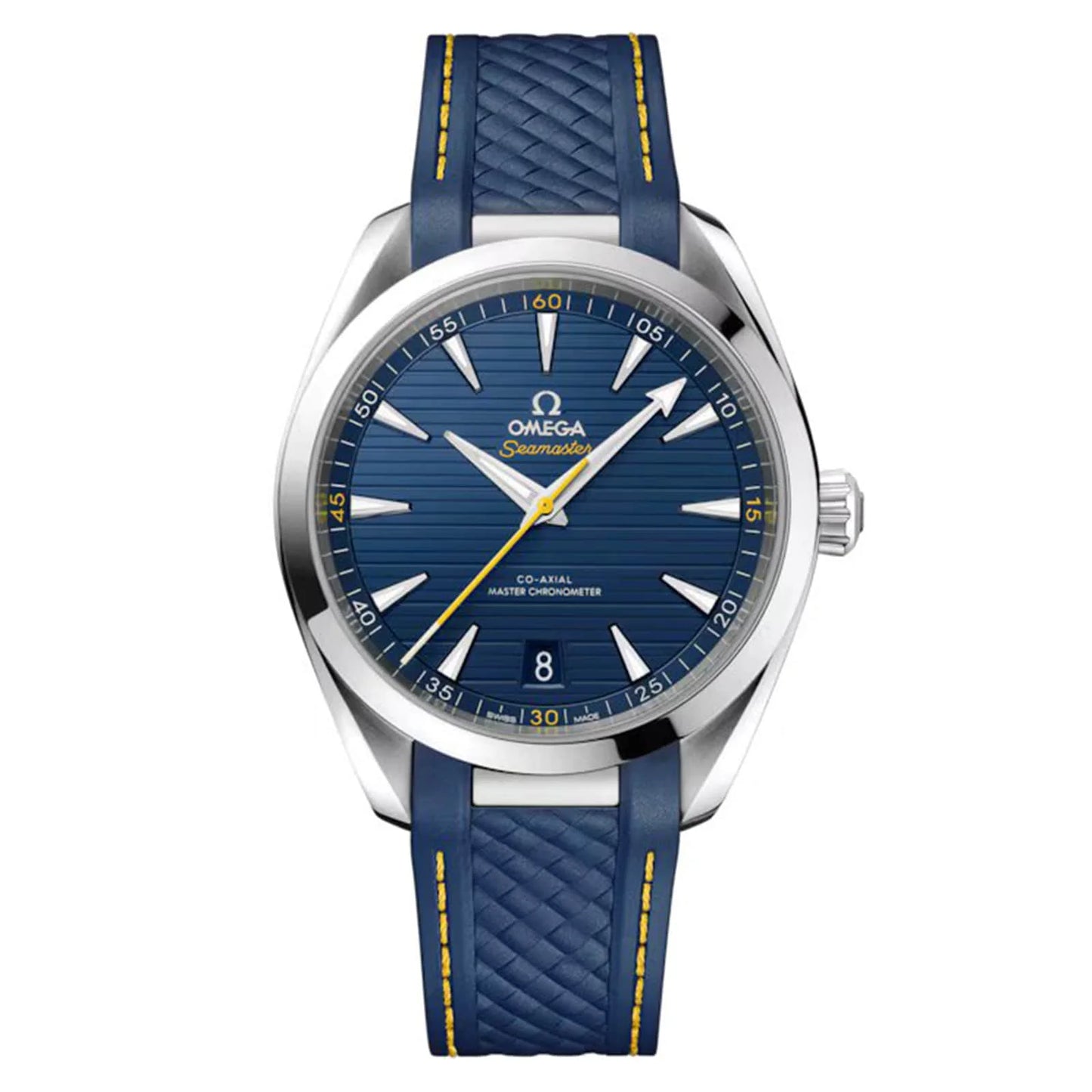 Omega Seamaster Aqua Terra 150M Blue Dial Stainless Steel Case Silicon Strap Men's Watch