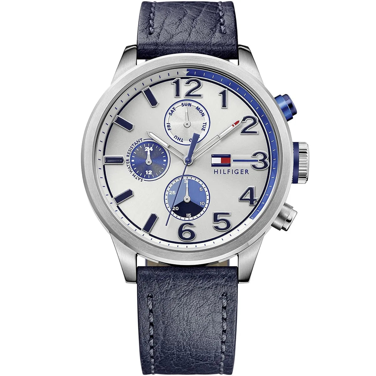 Tommy Hil-figer Jackson 1791240 Chronograph Quartz Genuine Leather Strap Men’s Watch
