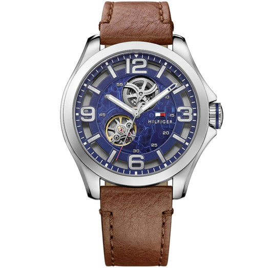 Tommy Hilfiger 1791278 Automatic Genuine Leather Strap Men’s Watch