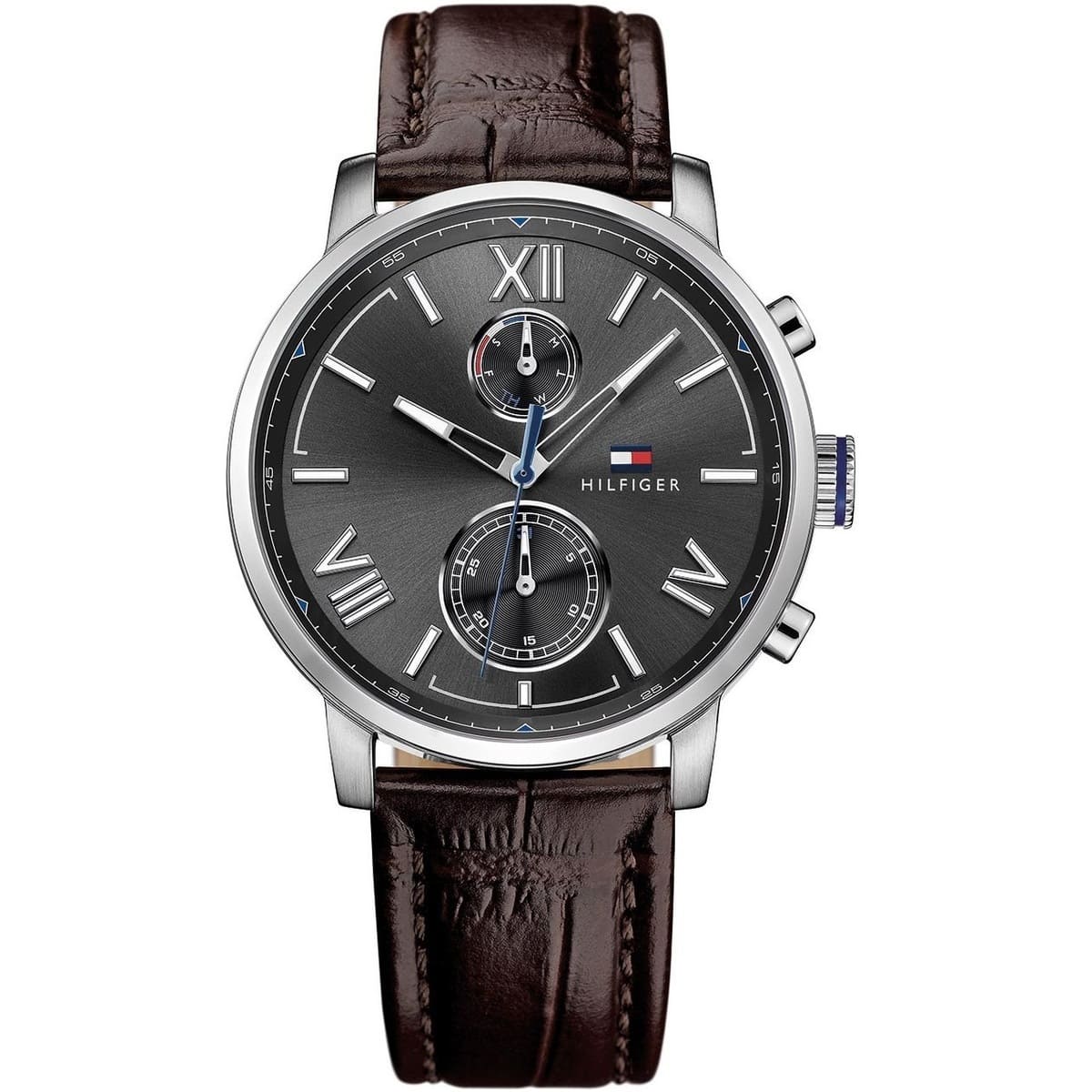 Tommy Hil-figer 1791309 Chronograph Quartz Genuine Leather Strap Men’s Watch
