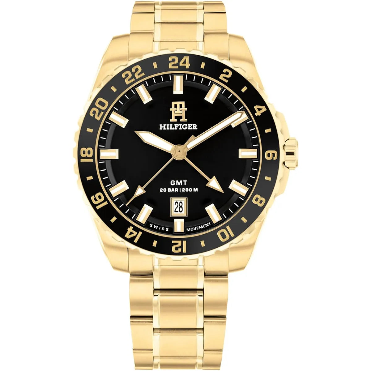Tommy Hilfiger TH85 1792133 GMT Quartz Golden Tone  Stainless Steel Chain Men’s Watch