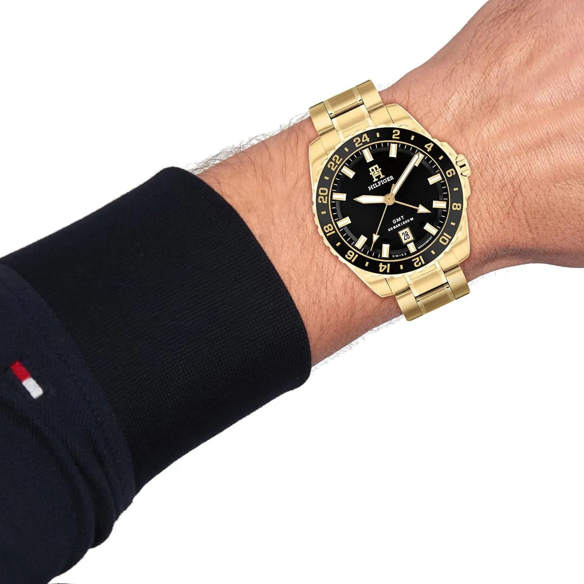 Tommy Hilfiger TH85 1792133 GMT Quartz Golden Tone  Stainless Steel Chain Men’s Watch
