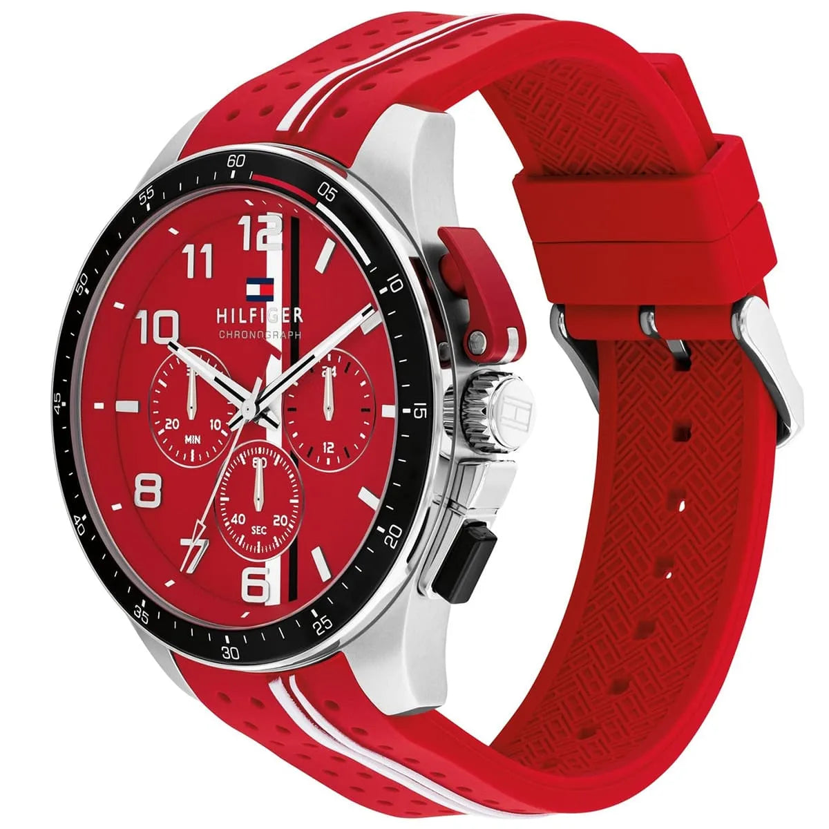 Tommy Hilfiger TH1792170 Chronograph Quartz Red Dial Silicon Strap Men’s Watch
