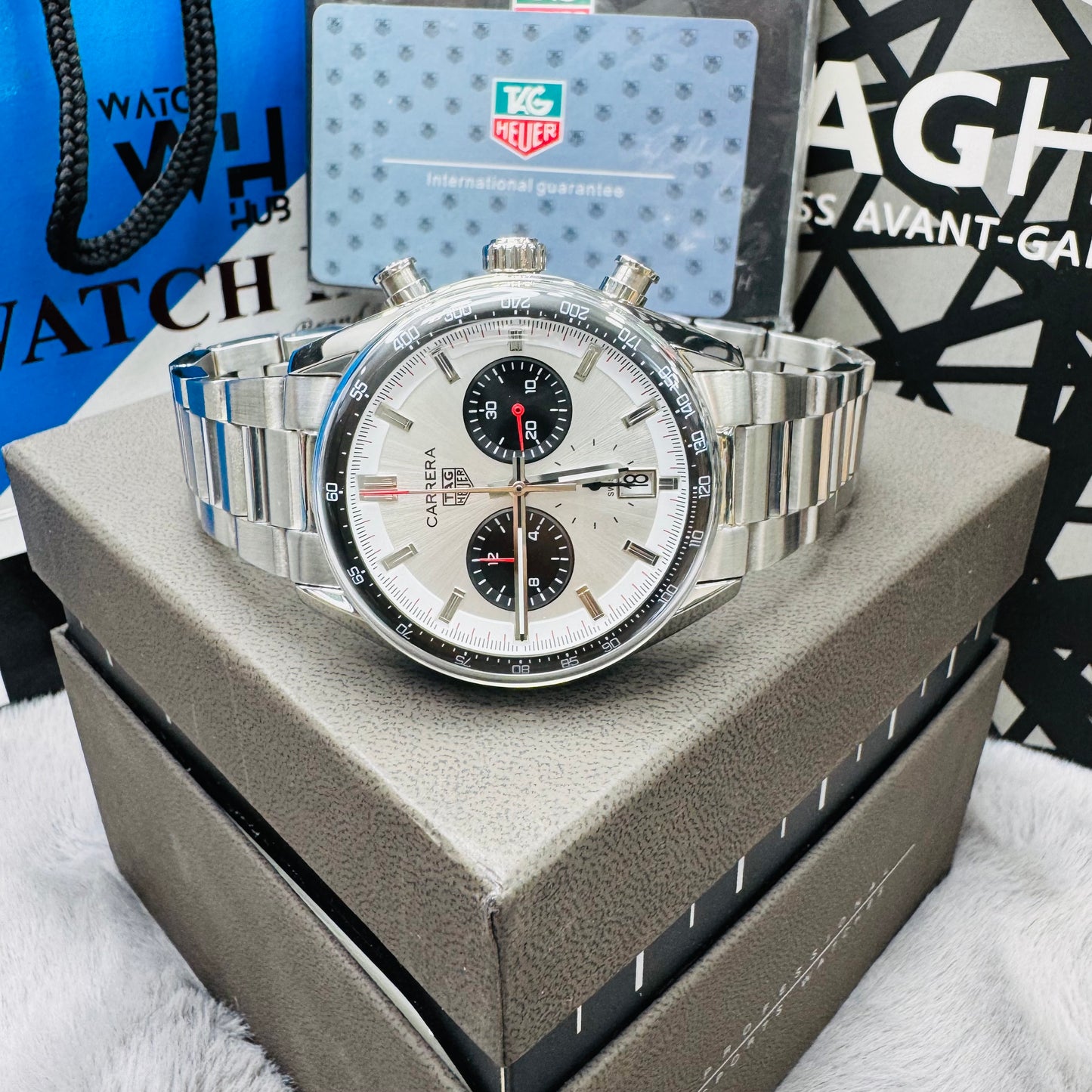 Tag Heuer Carrera "Panda" Quartz Chronograph Stainless Steel Chain Men’s Watch