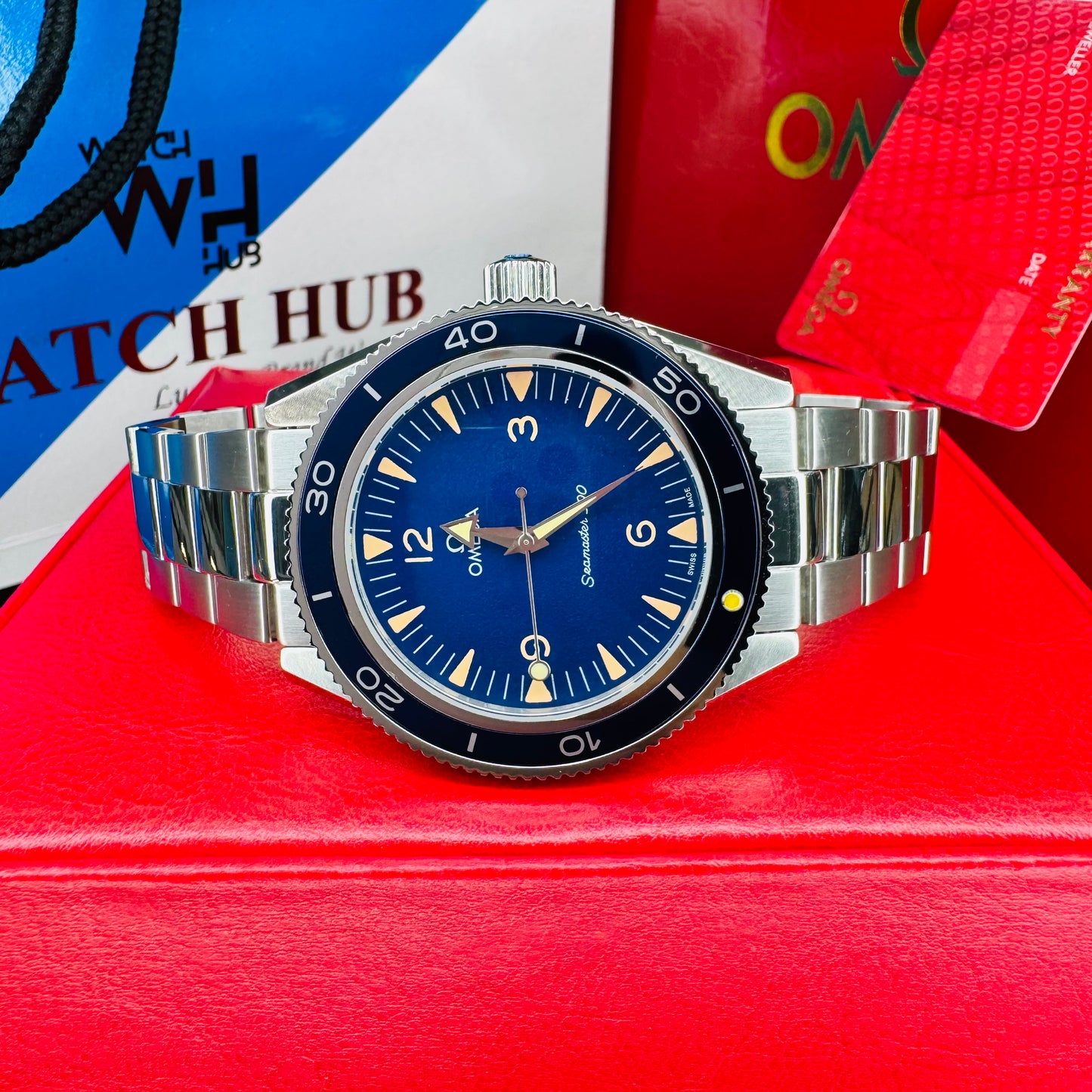 Omega Seamaster 300M Co-Axial Master Chronometer Automatic Blue Dial Stainless Steel Chain Men’s Watch