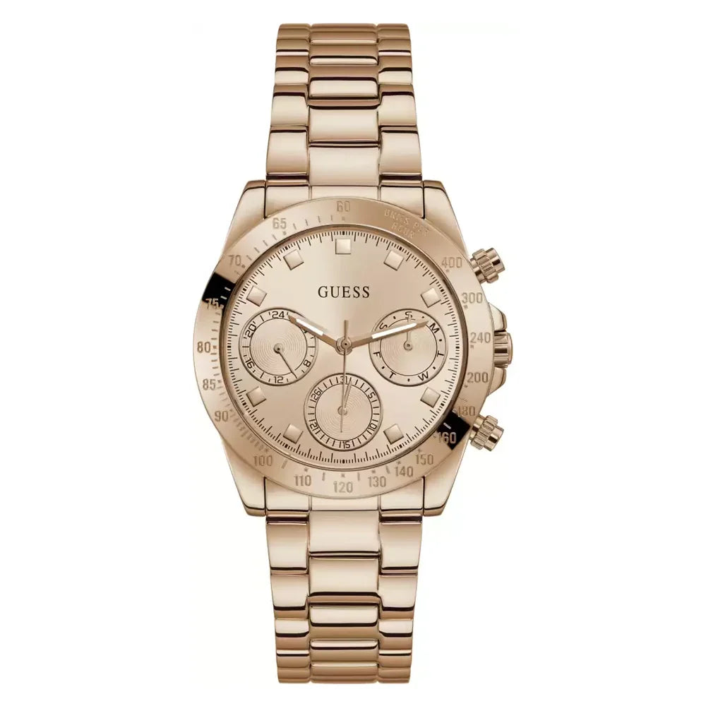 Guess Eclipse GW0314L3 Chronograph Quartz Full Rose Gold -Tone Stainless Steel Chain Lady's Watch