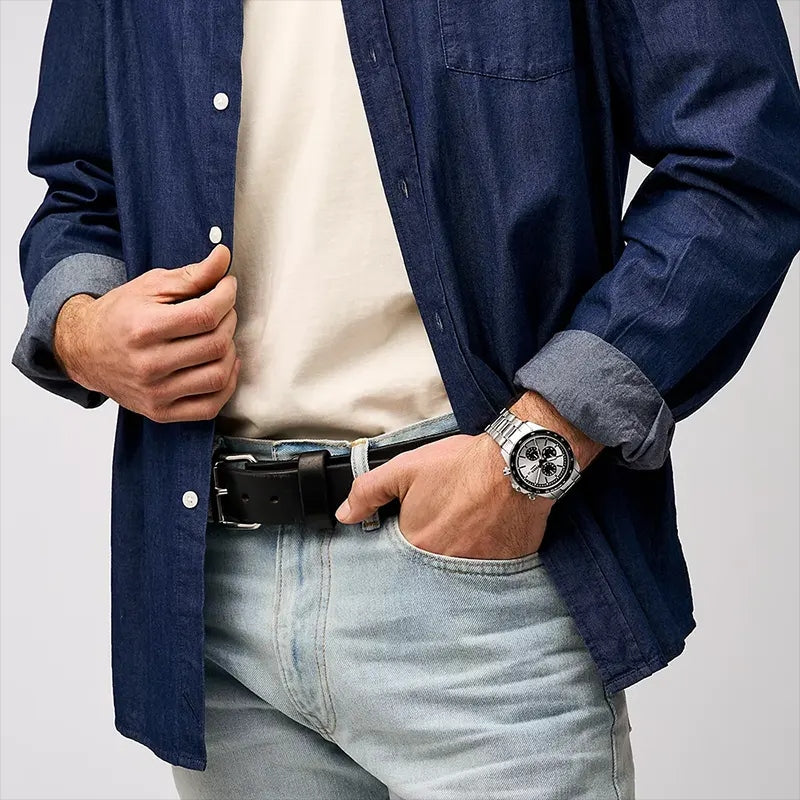 Fossil Autocross BQ2873 Quartz Silver Dial Stainless Steel Chain Men’s Watch