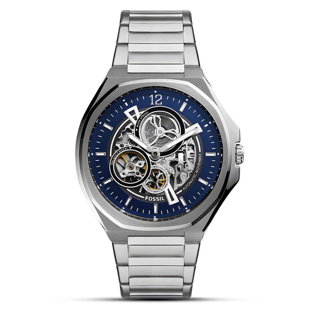 Fossil Evanston BQ2620 Blue Dial Automatic Stainless Steel Chain Men’s Watch