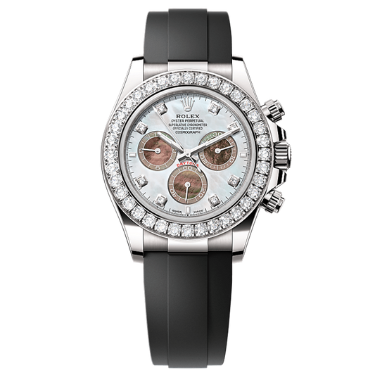 Rolex Daytona Mother Of Pearl Panda Dial Automatic Stainless Steel Silicone Strap Men’s Watch