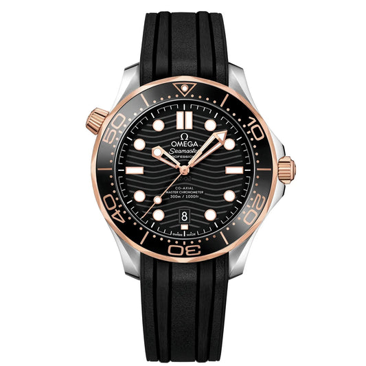Ome-ga Seamaster Professional Diver Automatic Stainless Steel Silicon Strap Men's Watch