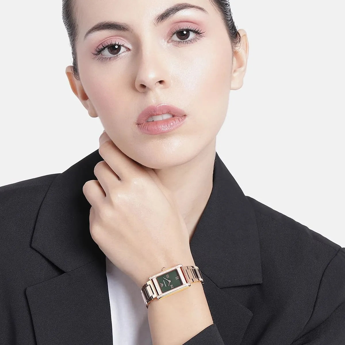 Emporio Armani Genni AR11641 Quartz Green Dial Stainless Steel Chain Lady’s Watch