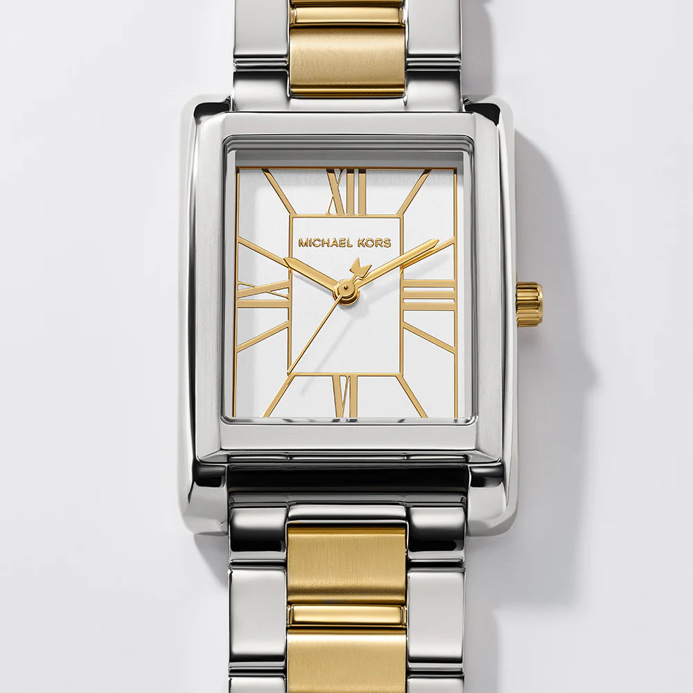 Michael Kors Essex MK4967 Quartz White Dial Stainless Steel Two-Tone Chain Ladies Watch