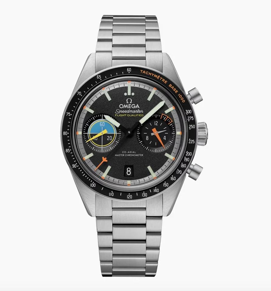 Omega Speedmaster Pilot "Flight Qualified" Chronograph Automatic Stainless Steel Chain Men's Watch