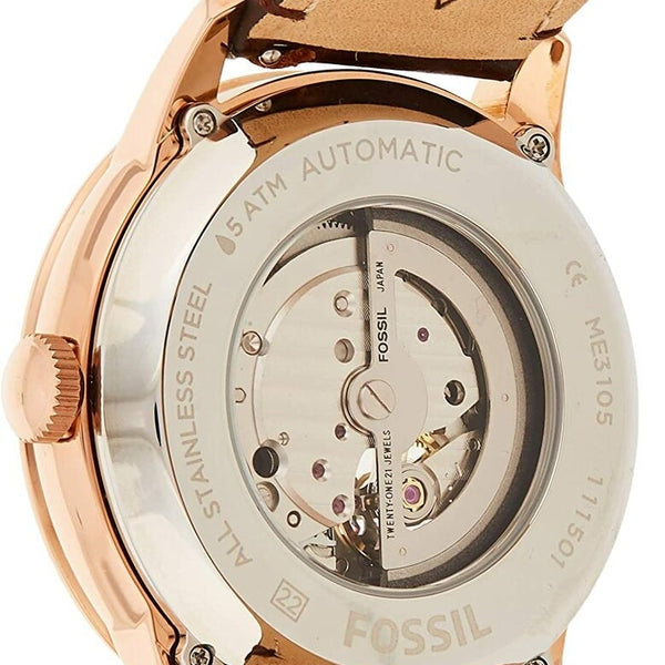 Fossil Townsman ME3105 White Dial Automatic Genuine Leather Strap Men’s Watch