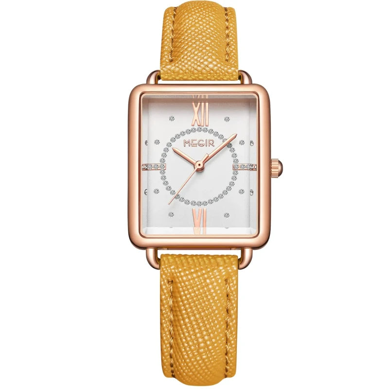 Megir ML7027LREBN-7N0 Quartz Yallow Genuine Leather Women’s watch