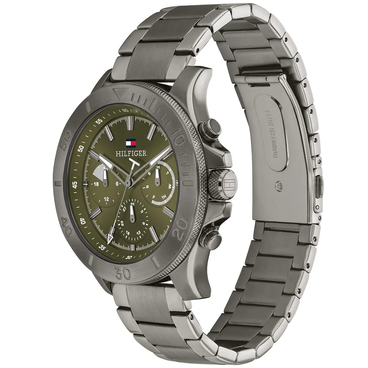 Tommy Hil-figer Bryan TH1792115 Green Dial Chronograph Quartz Stainless Steel Chain Men’s Watch