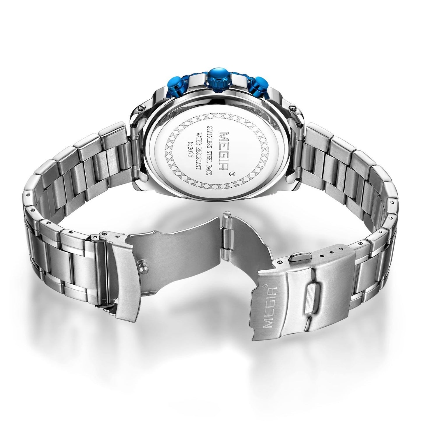 Megir MS2075G-1 Chronograph Quartz Silver Stainless Steel Chain Men’s watch